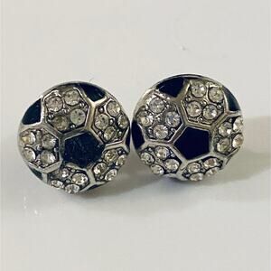Soccer Ball Rhinestone Earrings